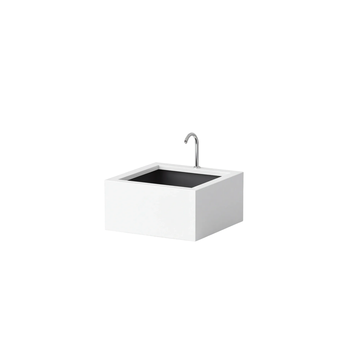 Rechteckiges Wasserbecken aus Aluminium mit Bogeneinlauf • S5