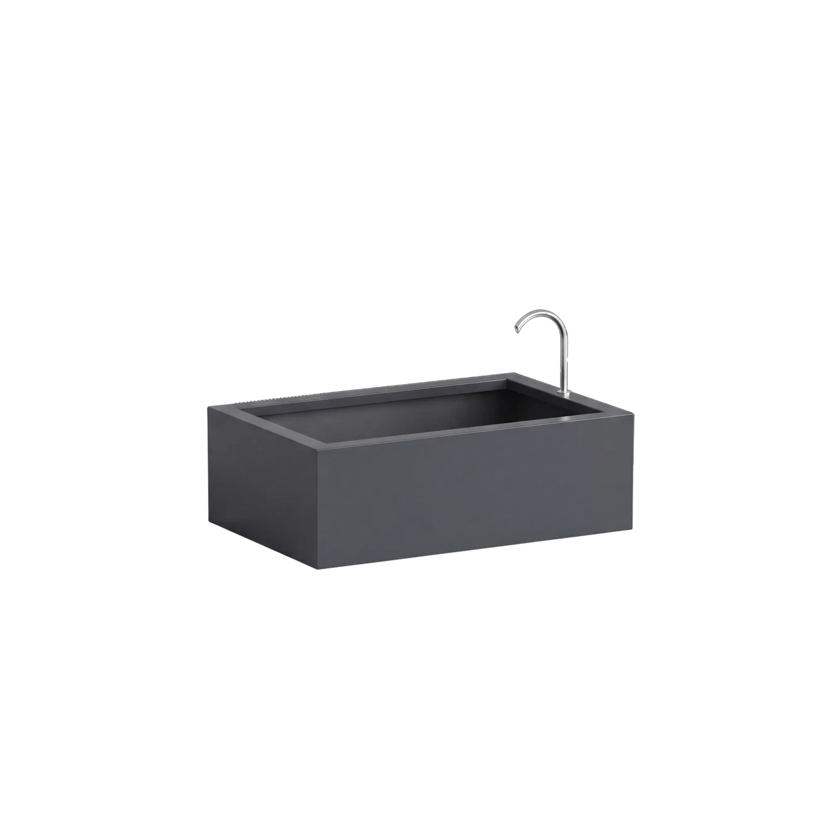 Rechteckiges Wasserbecken aus Aluminium mit Bogeneinlauf • S5