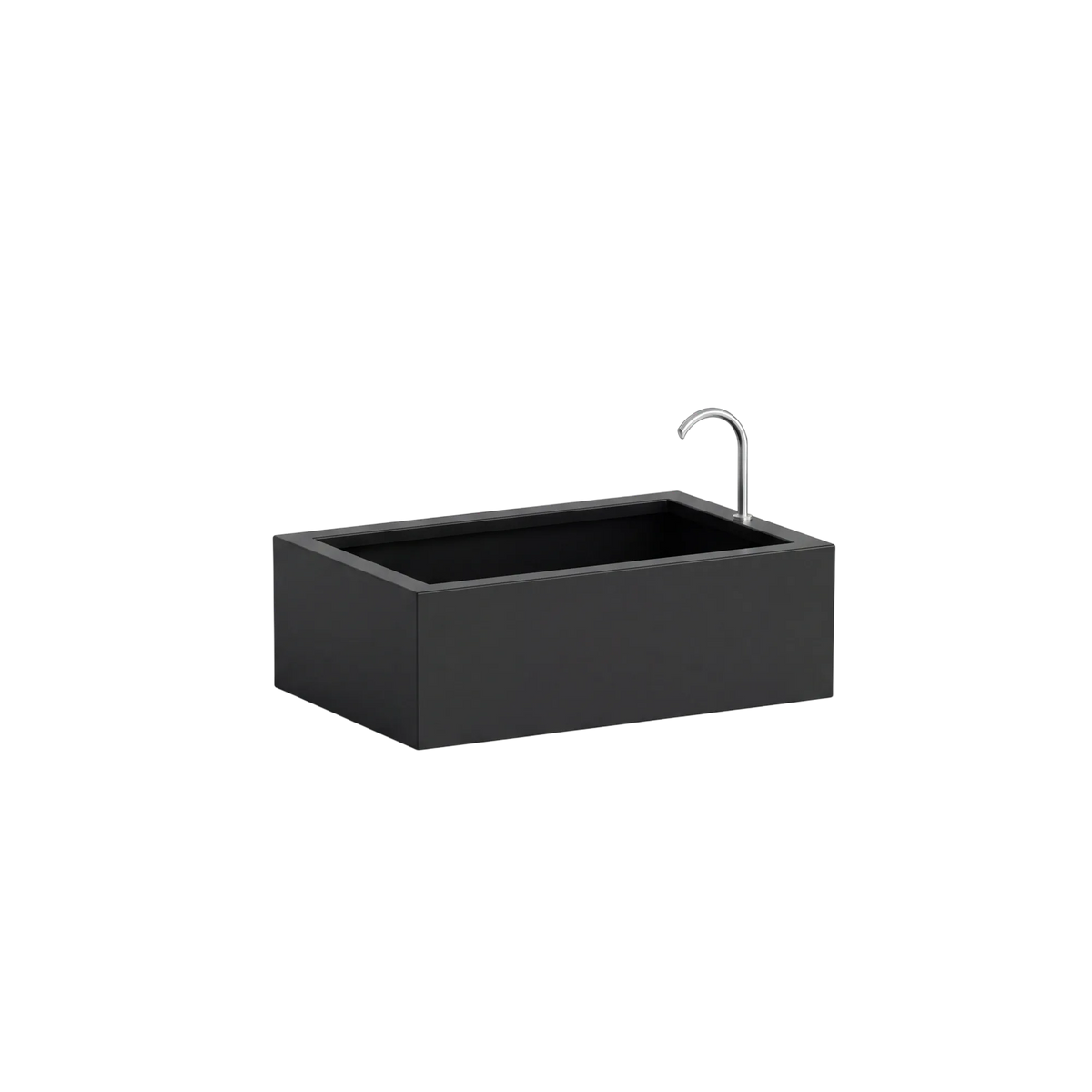 Rechteckiges Wasserbecken aus Aluminium mit Bogeneinlauf • S5