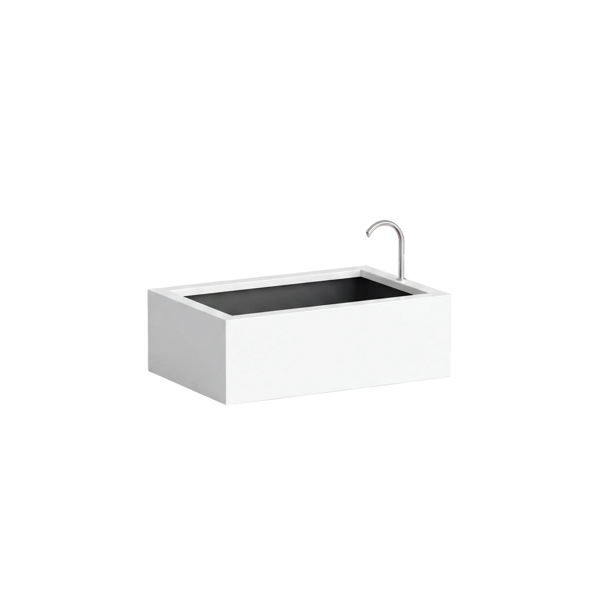Rechteckiges Wasserbecken aus Aluminium mit Bogeneinlauf • S5