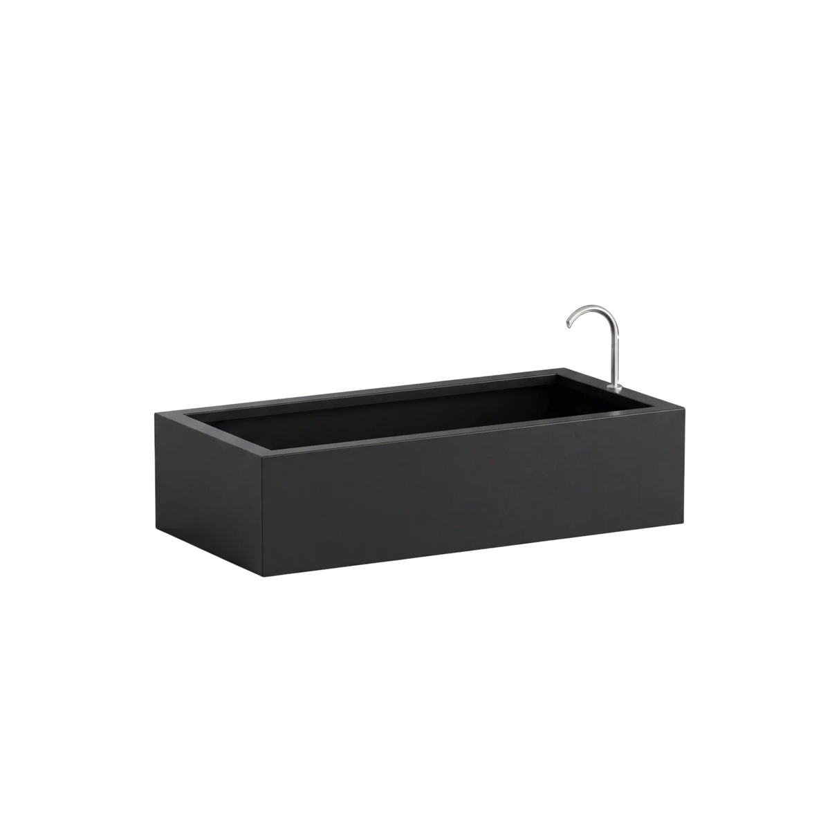 Rechteckiges Wasserbecken aus Aluminium mit Bogeneinlauf • S5