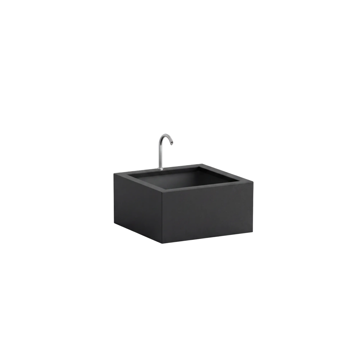 Rechteckiges Wasserbecken aus Aluminium mit Bogeneinlauf • S6