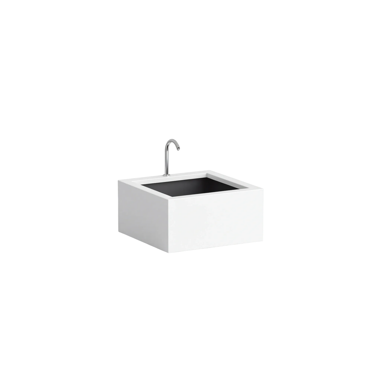 Rechteckiges Wasserbecken aus Aluminium mit Bogeneinlauf • S6