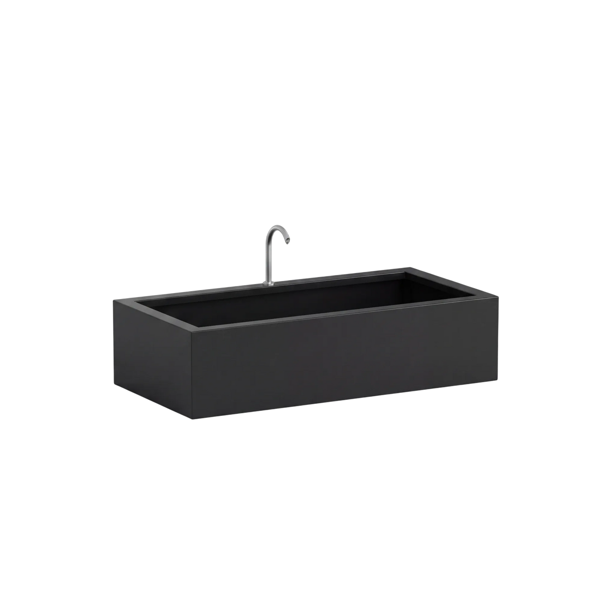 Rechteckiges Wasserbecken aus Aluminium mit Bogeneinlauf • S6