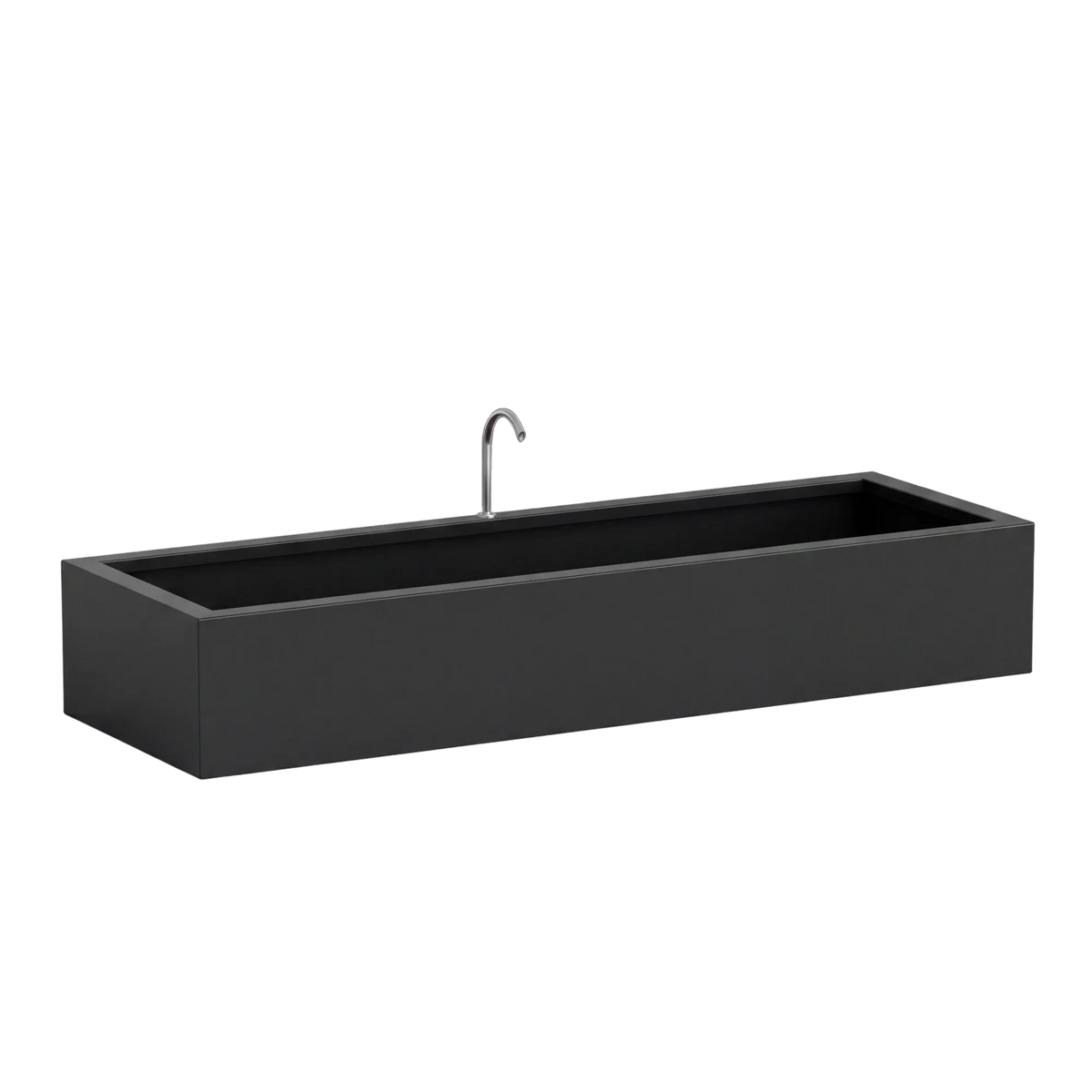 Rechteckiges Wasserbecken aus Aluminium mit Bogeneinlauf • S6
