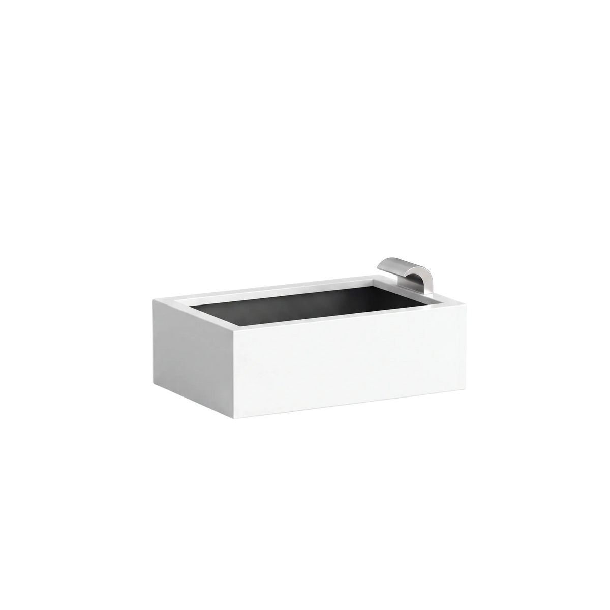 Rechteckiges Wasserbecken aus Aluminium mit Schwalleinlauf • S3