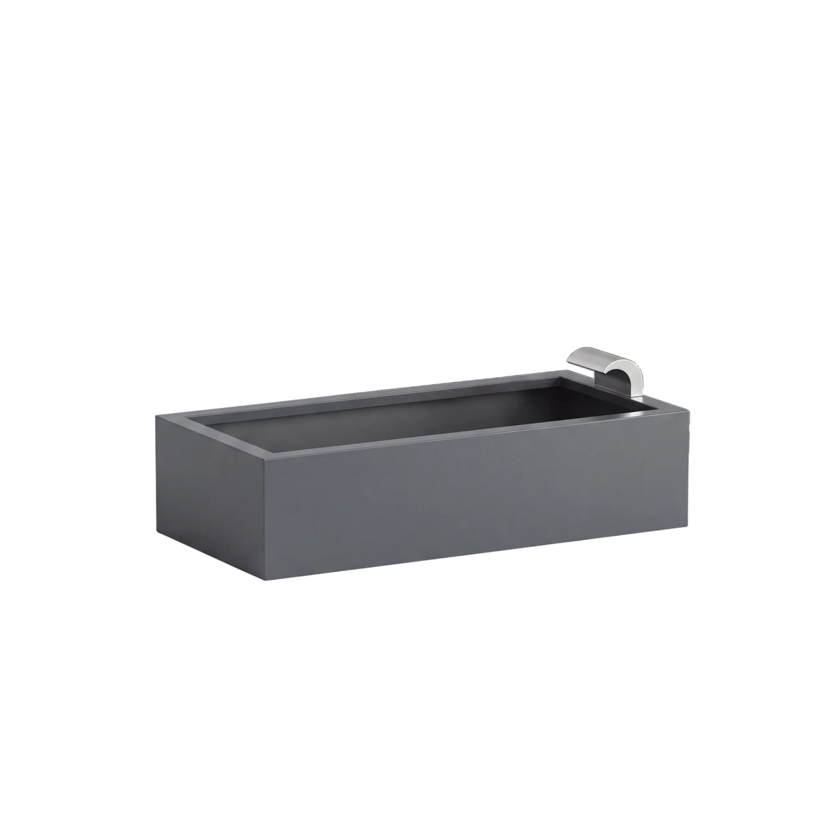 Rechteckiges Wasserbecken aus Aluminium mit Schwalleinlauf • S3