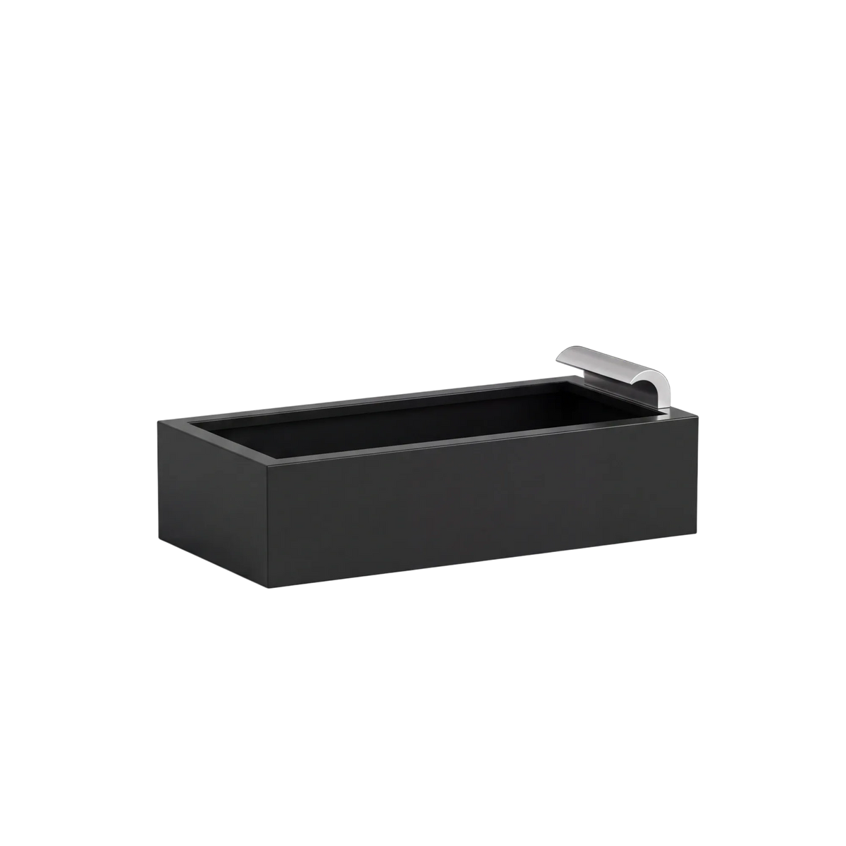 Rechteckiges Wasserbecken aus Aluminium mit Schwalleinlauf • S3