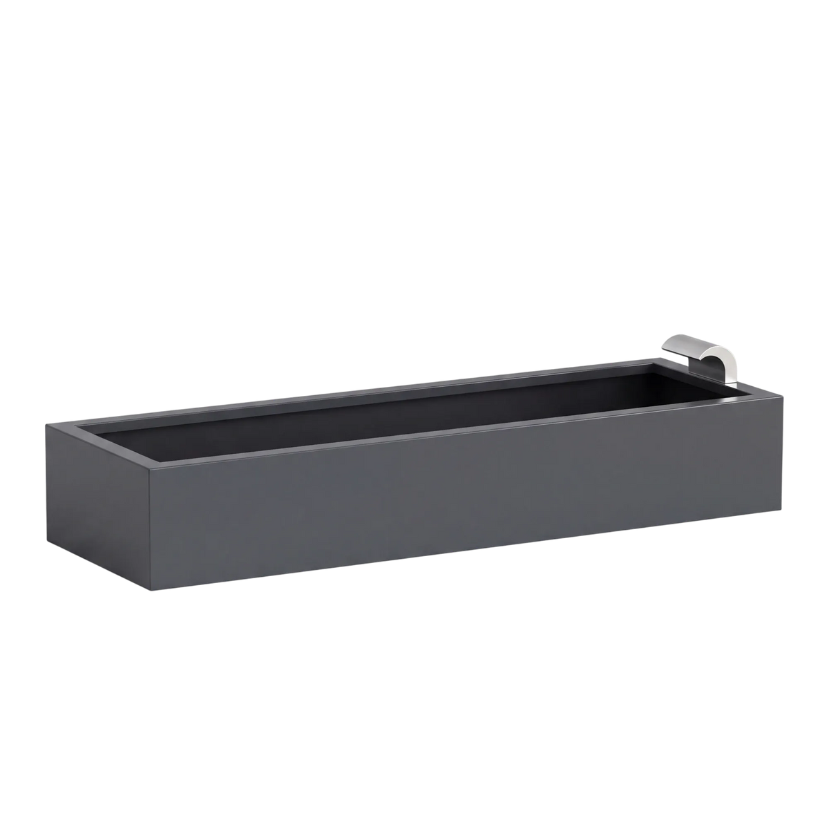 Rechteckiges Wasserbecken aus Aluminium mit Schwalleinlauf • S3