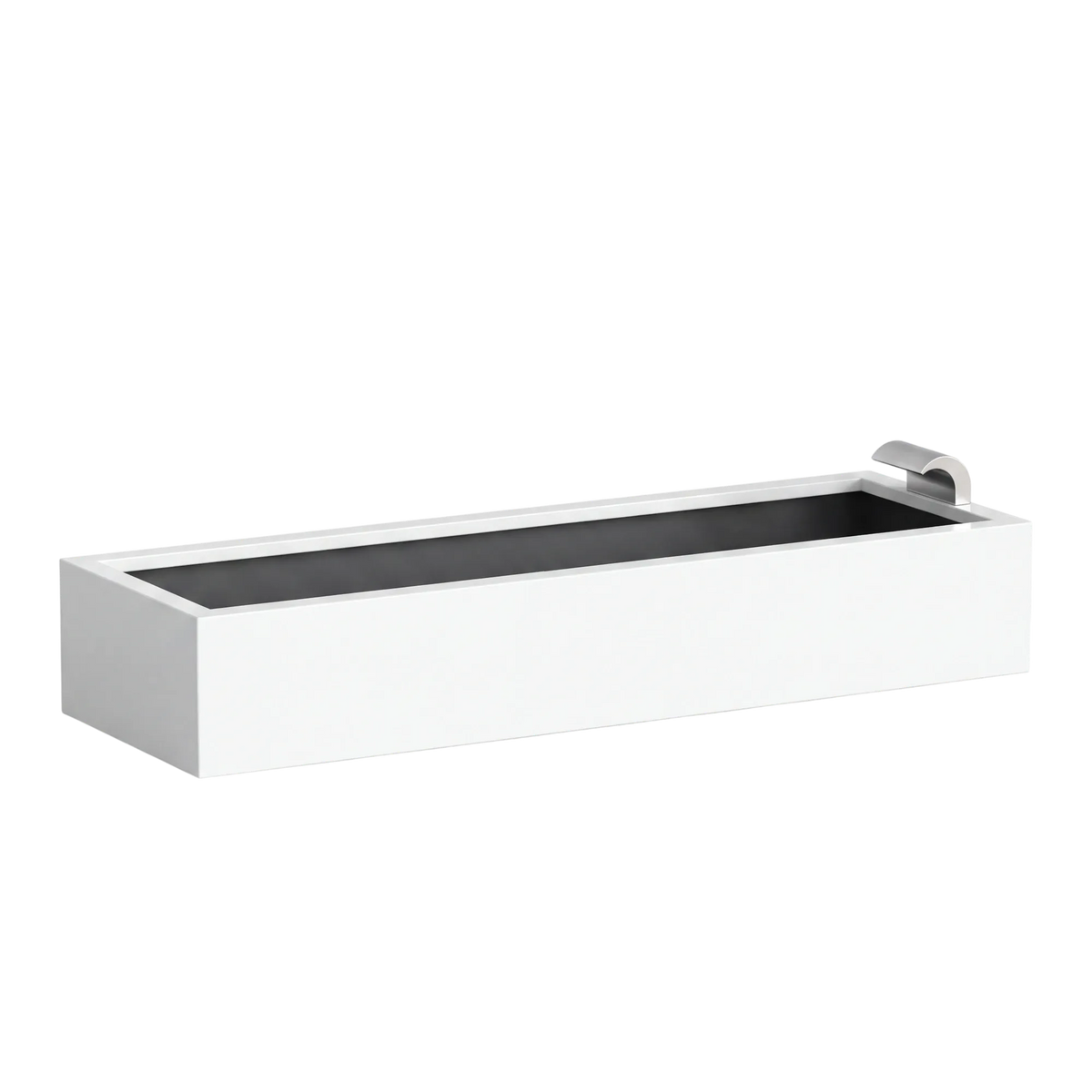 Rechteckiges Wasserbecken aus Aluminium mit Schwalleinlauf • S3