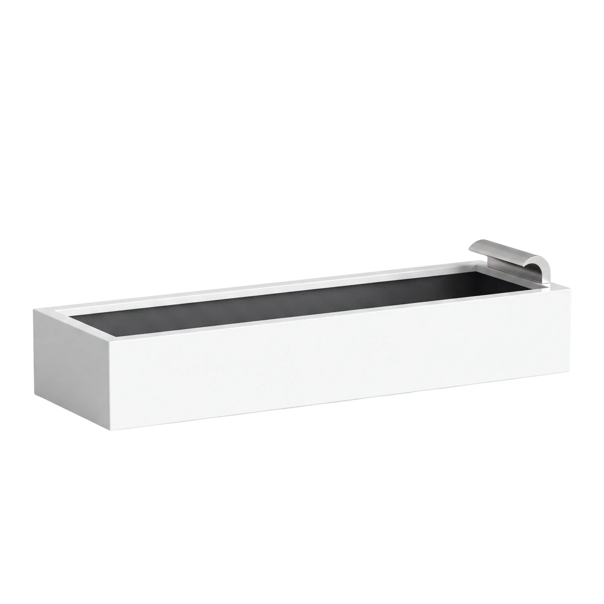 Rechteckiges Wasserbecken aus Aluminium mit Schwalleinlauf • S3