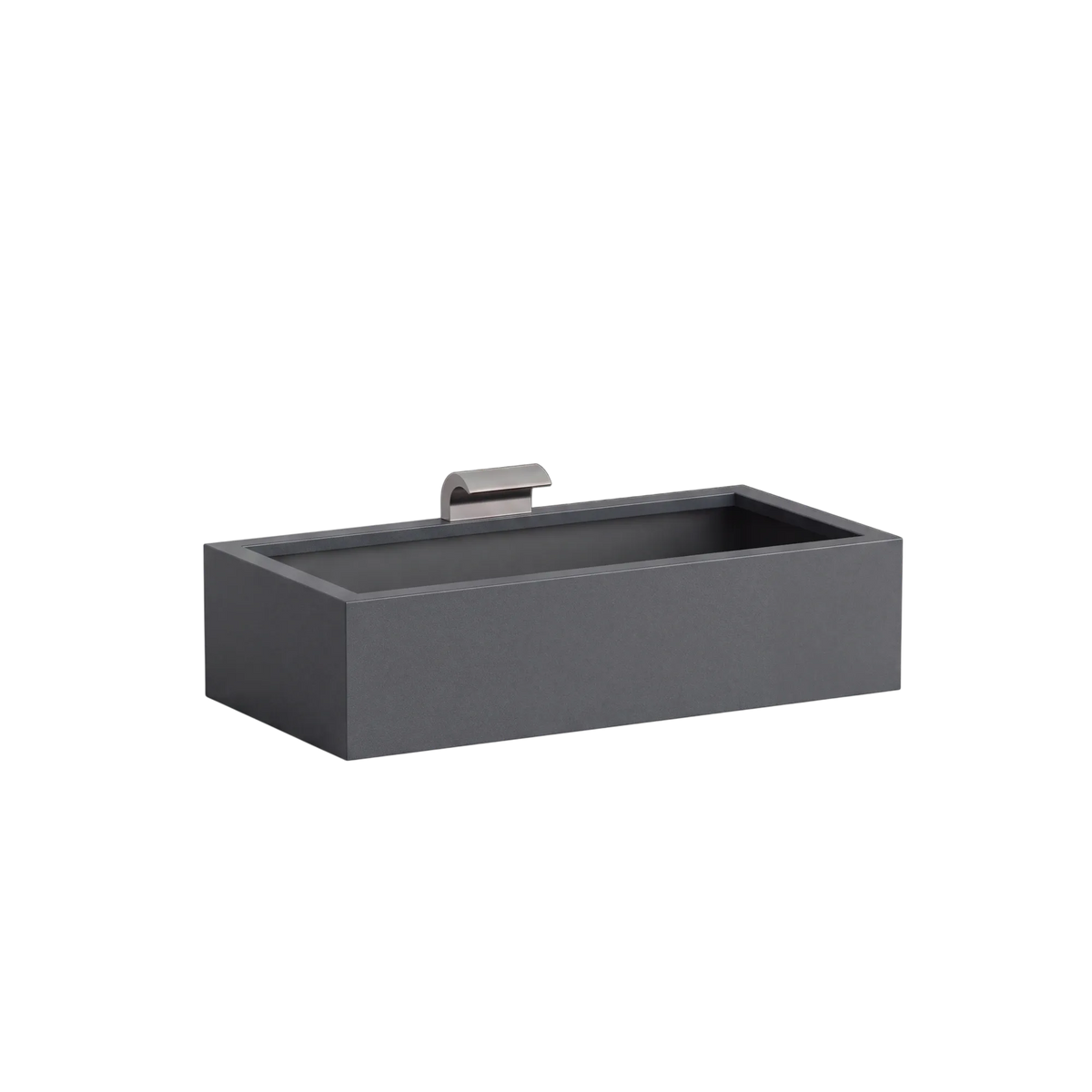 Rechteckiges Wasserbecken aus Aluminium mit Schwalleinlauf • S4