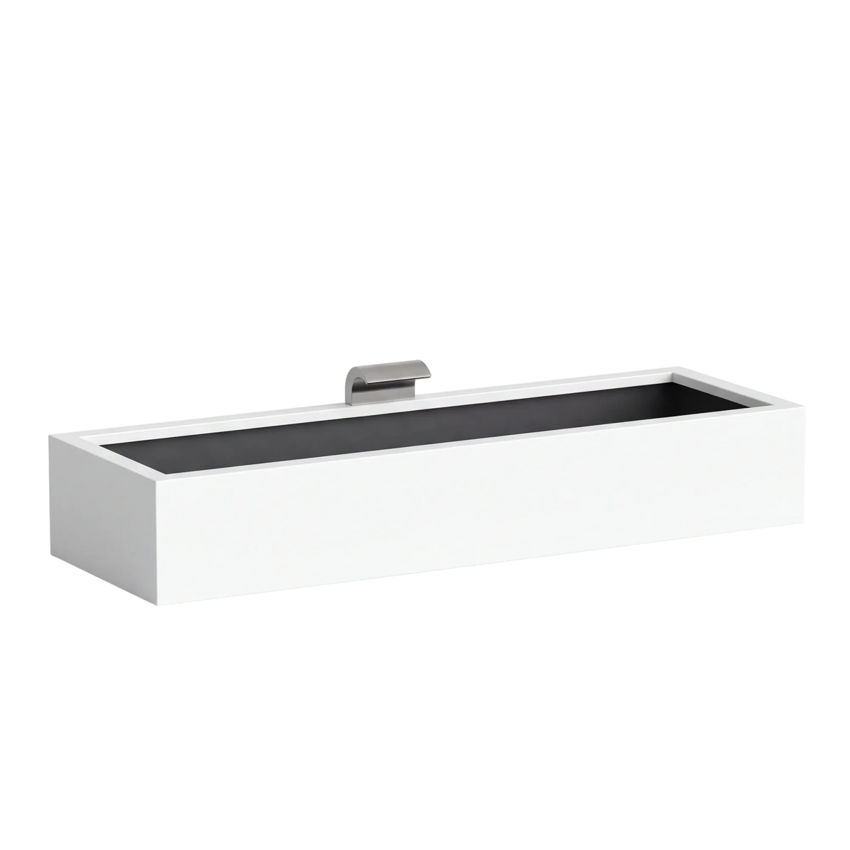 Rechteckiges Wasserbecken aus Aluminium mit Schwalleinlauf • S4