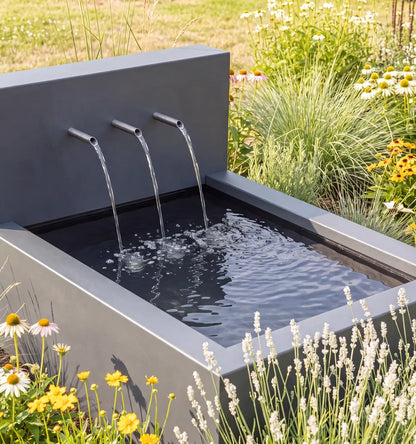 Wasserbecken mit Einlaufrohren aus Aluminium • Set 1