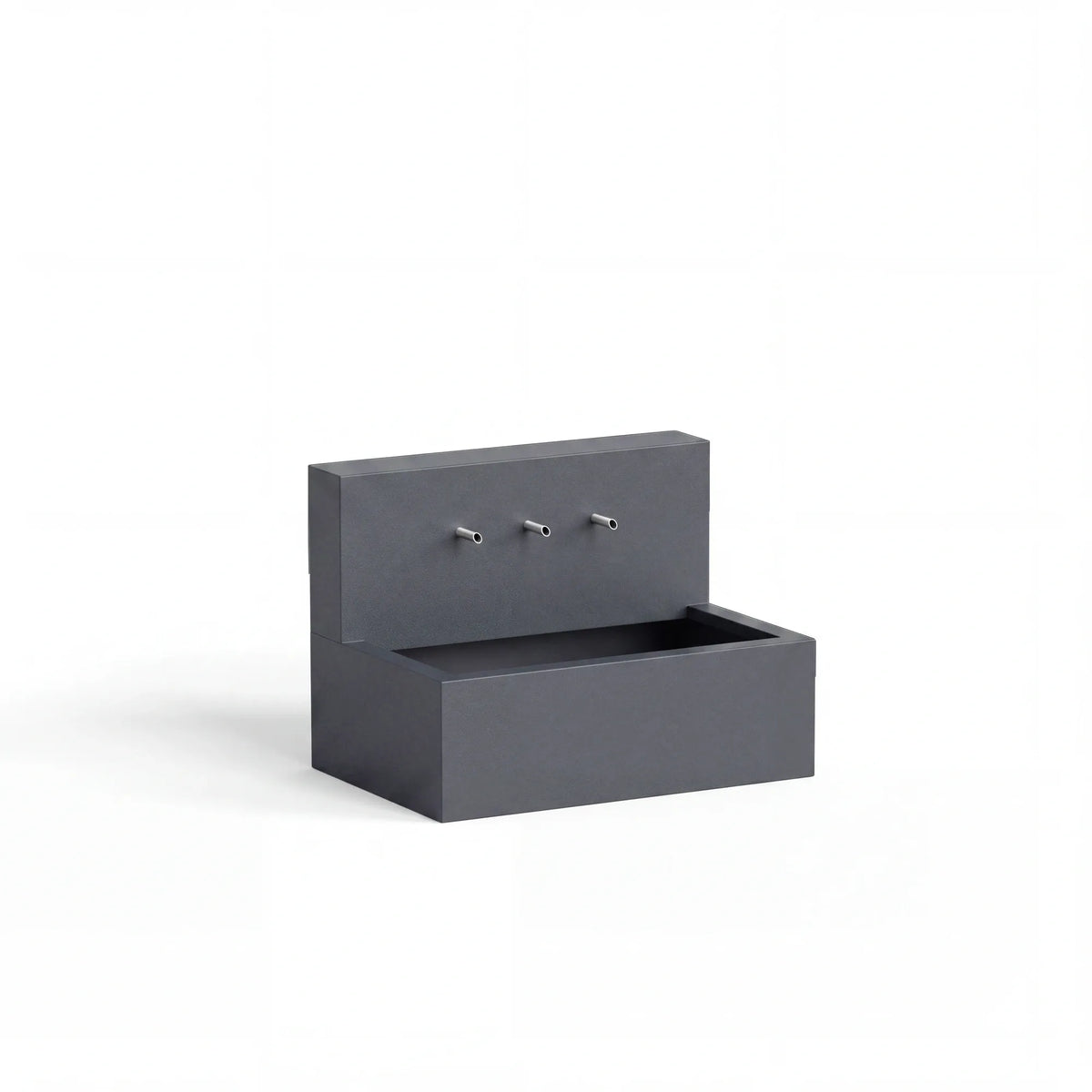 Wasserbecken mit Wasserfall aus Aluminium • Set 2 mit Einlaufrohren