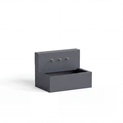 Wasserbecken mit Wasserfall aus Aluminium • Set 2 mit Einlaufrohren