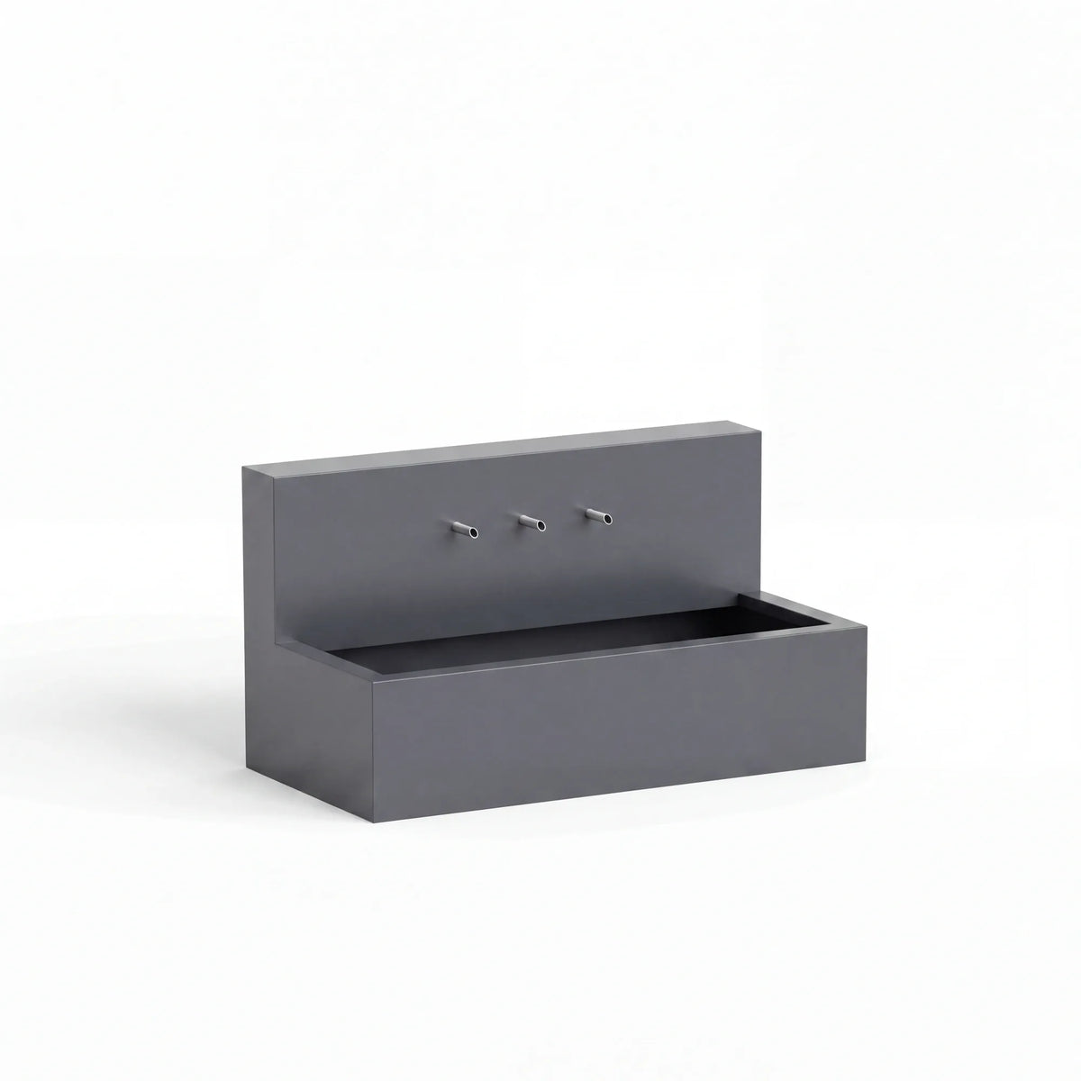 Wasserbecken mit Wasserfall aus Aluminium • Set 2 mit Einlaufrohren