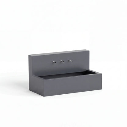 Wasserbecken mit Wasserfall aus Aluminium • Set 2 mit Einlaufrohren