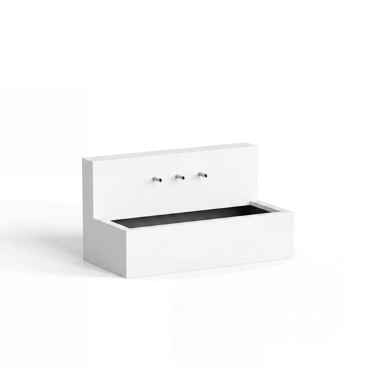 Wasserbecken mit Wasserfall aus Aluminium • Set 2 mit Einlaufrohren