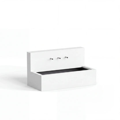 Wasserbecken mit Wasserfall aus Aluminium • Set 2 mit Einlaufrohren