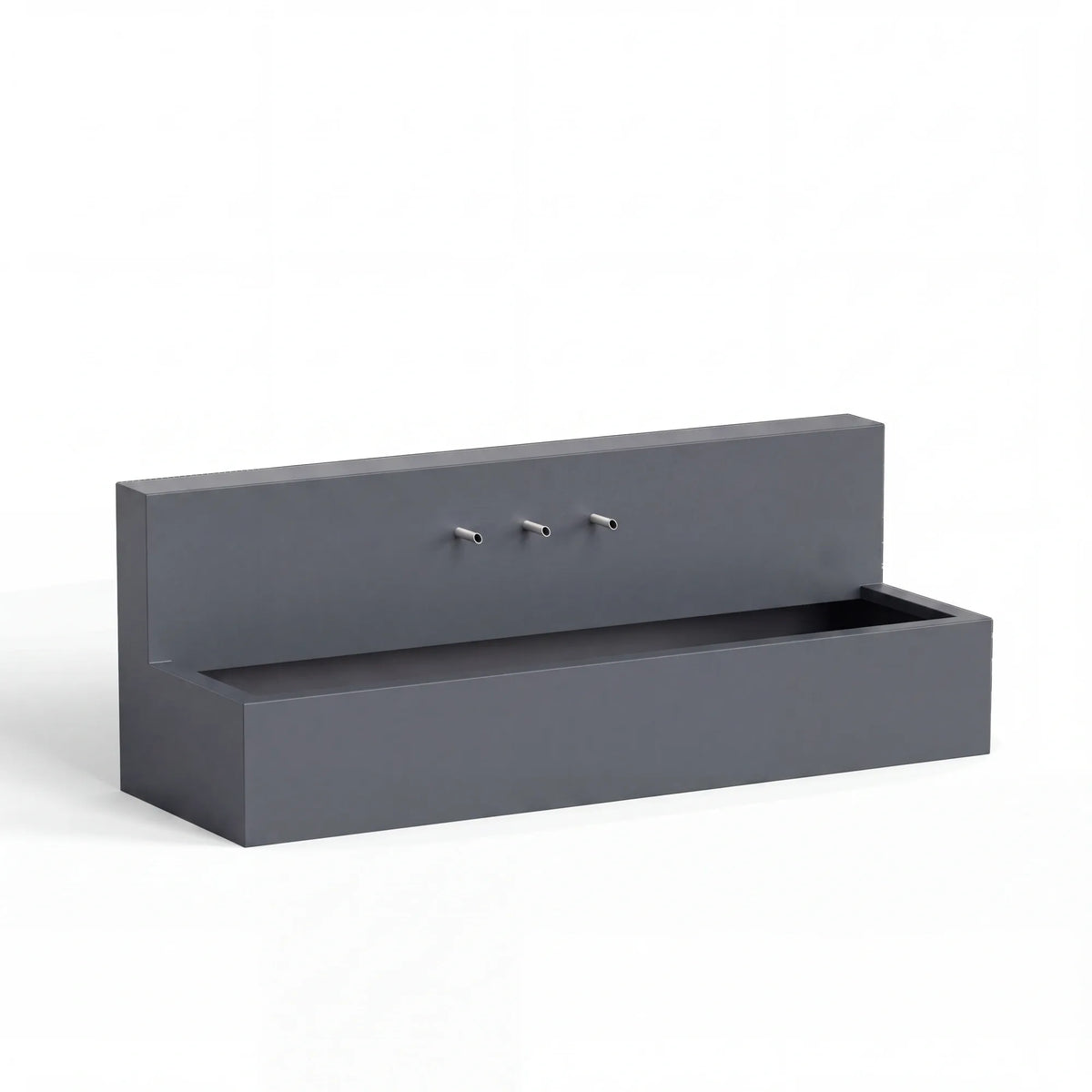 Wasserbecken mit Wasserfall aus Aluminium • Set 2 mit Einlaufrohren