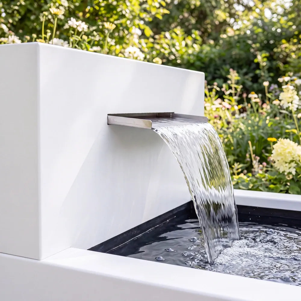 Wasserbecken mit Wasserfall aus Aluminium • Set 1 mit Wasserschütte