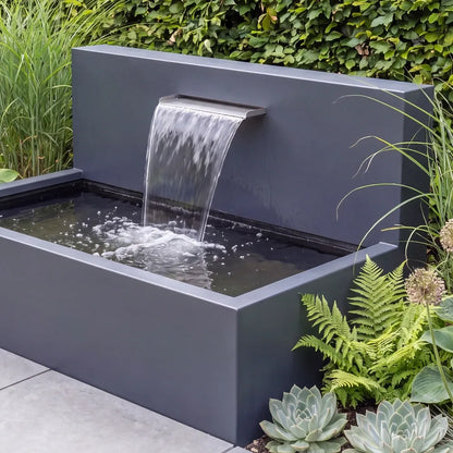 Wasserbecken mit Wasserfall aus Aluminium • Set 2 mit Wasserschütte