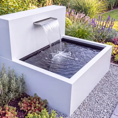 Wasserbecken mit Wasserfall aus Aluminium • Set 2 mit Wasserschütte