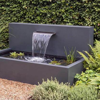 Wasserbecken mit Wasserfall aus Aluminium • Set 2 mit Wasserschütte