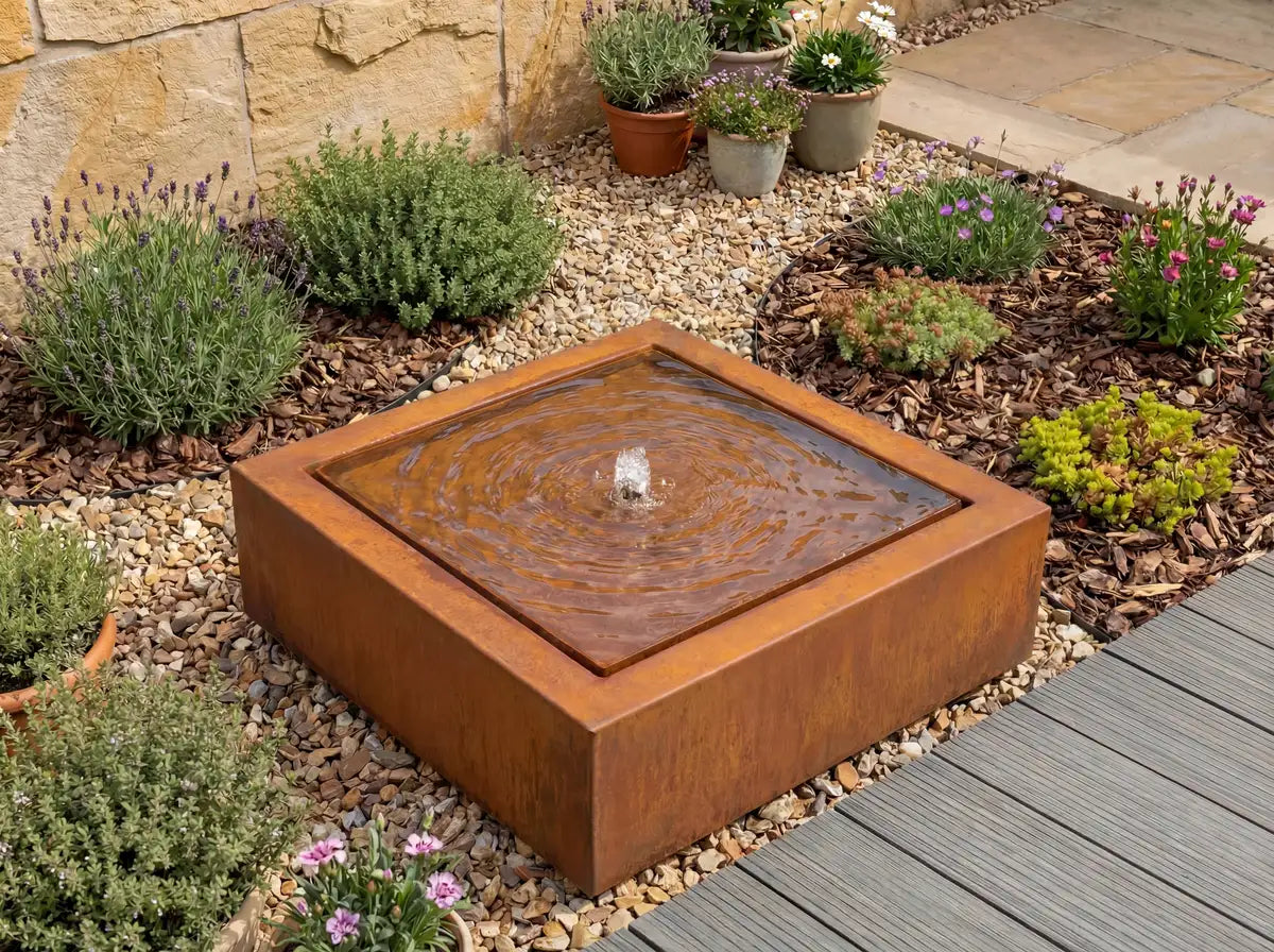 Wassertisch Q • Cortenstahl