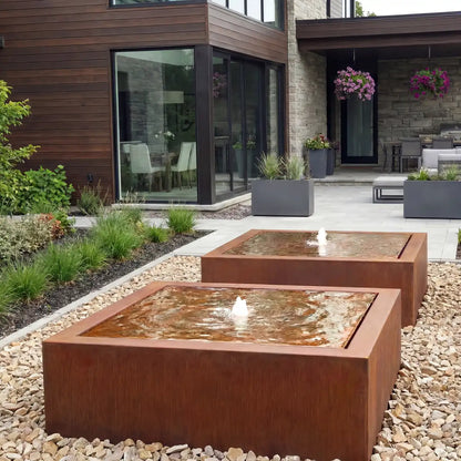 Wassertisch Q • Cortenstahl