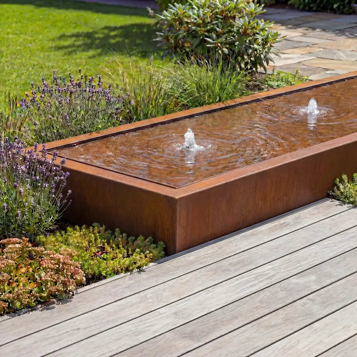 Wassertisch R • Cortenstahl