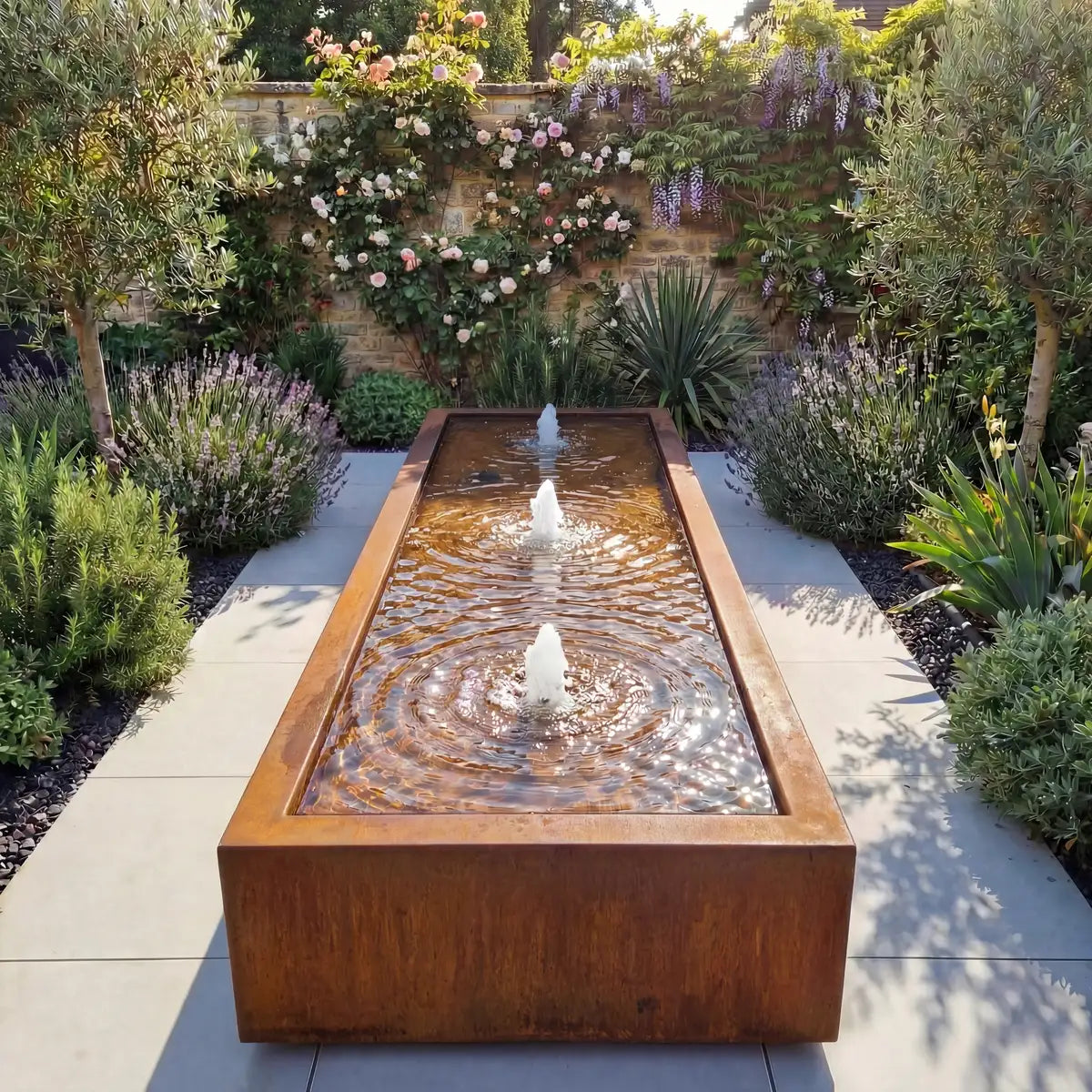 Wassertisch R • Cortenstahl