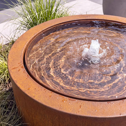 Wassertisch Rivo-Rund aus Cortenstahl