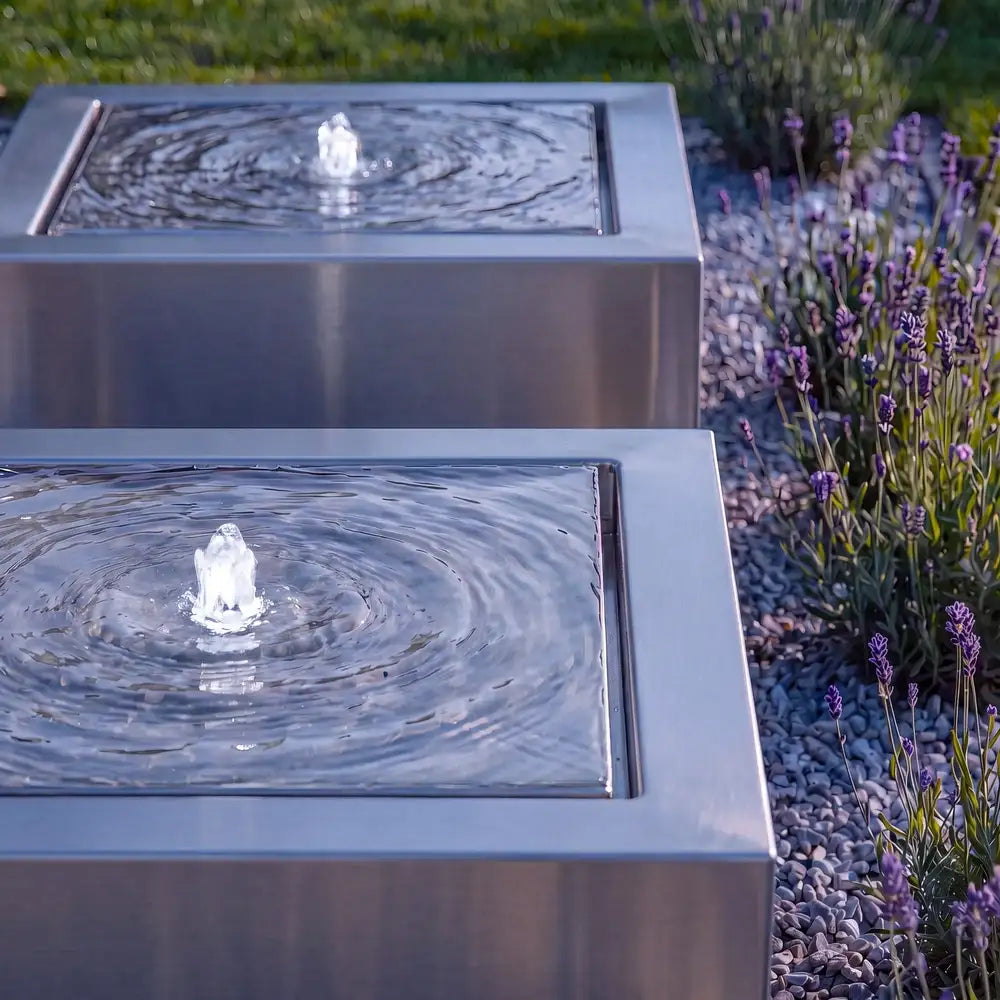 Wassertisch Rivo-Quadratisch aus Edelstahl