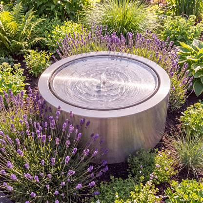 Wassertisch Rivo-Rund aus Edelstahl